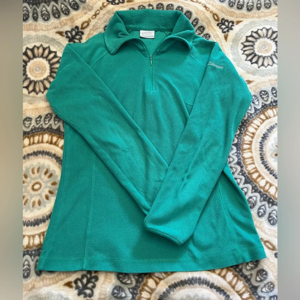 Columbia 1/4” Zip Pullover Green Jacket Size XS - Picture 1 of 9
